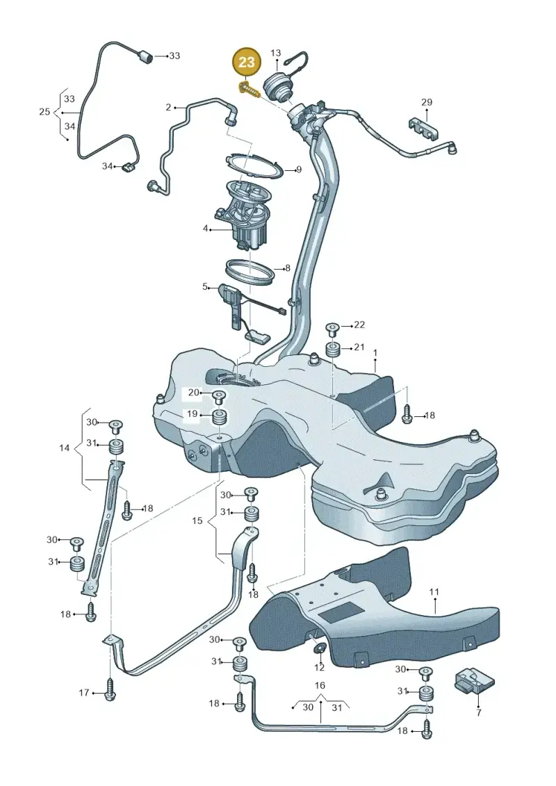 N91257901 — Audi A5 Sportback (2016-2025) diagram 897201100, position 23