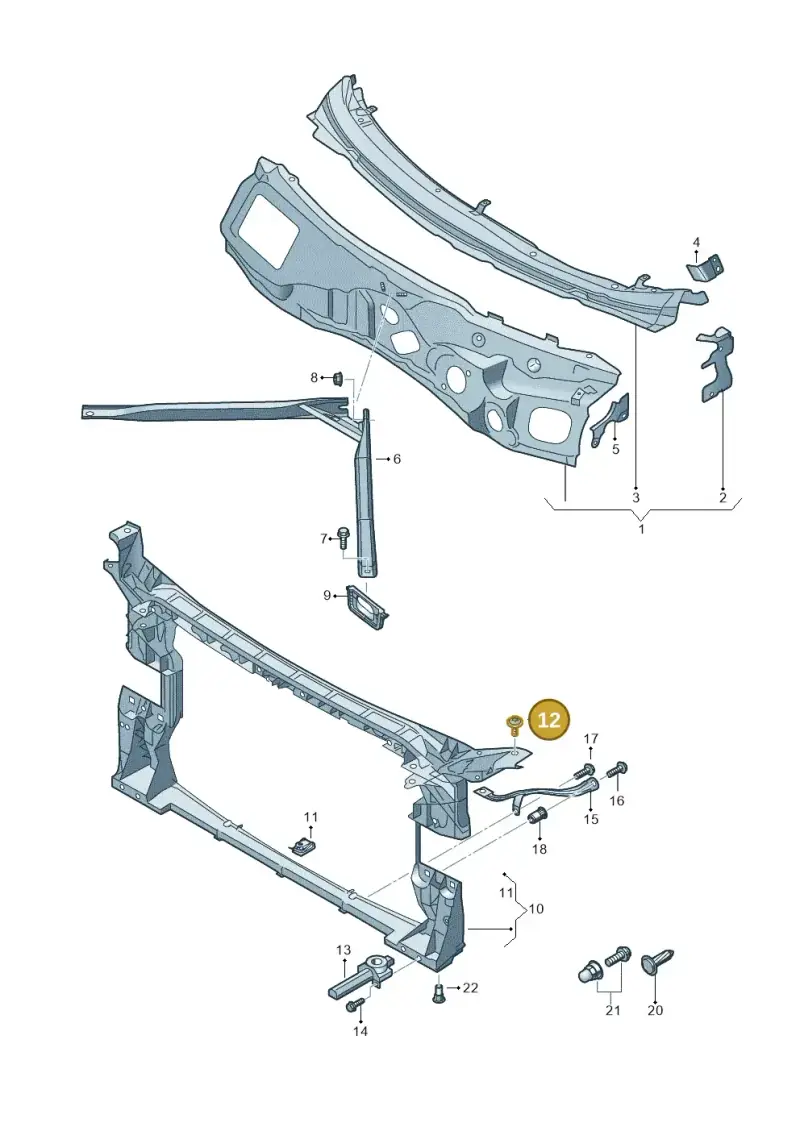 N91258801 — Audi A5 Cabriolet (2016-2025) diagram 848805000, position 12