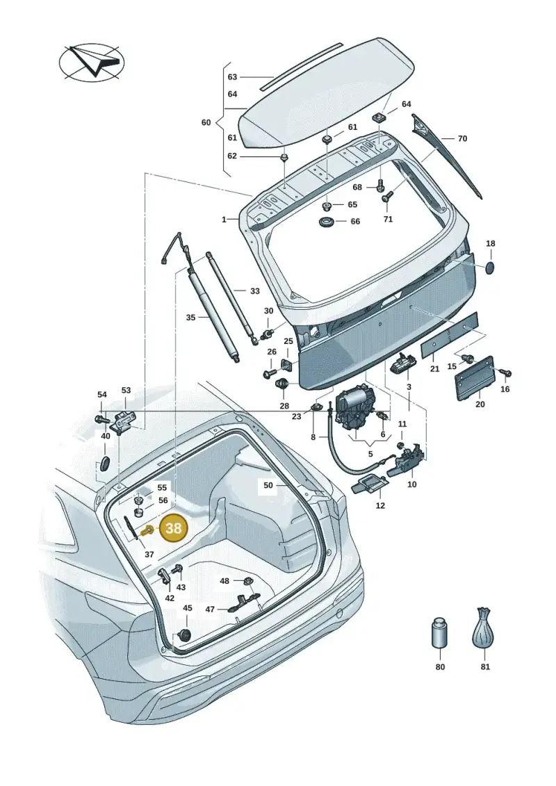 N91301901 — Volkswagen Tiguan (2023-2025) diagram 57x827000, position 38