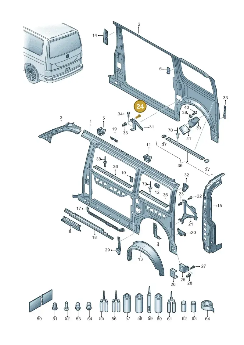 N98911503 — Volkswagen California Camper (2015-2019) diagram 861809000, position 24