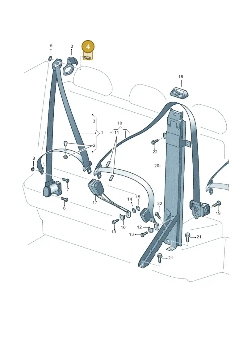 N98924301 — Volkswagen Single-cab transp. (2019-2024) diagram 411857800, position 4