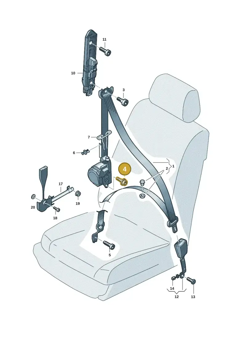 N98926001 — Volkswagen Taigo (2021-2024) diagram 837857601, position 4