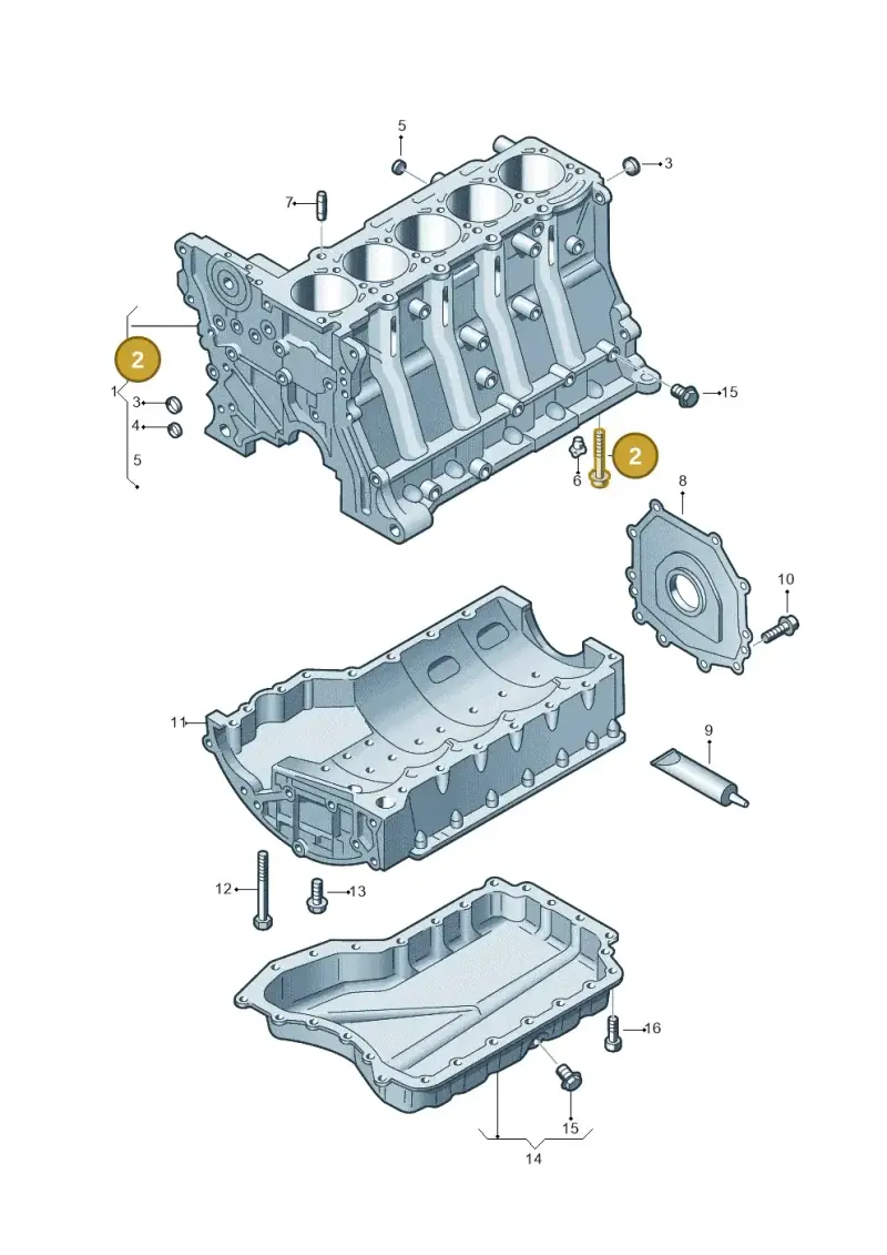 WHT000007 — Volkswagen Golf (2011-2013) diagram 474103250, position 2