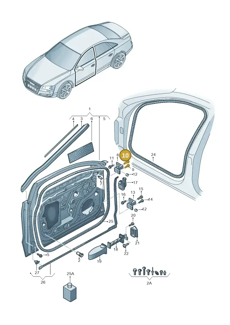 WHT000042A — Audi A8 (2013-2018) diagram 696831100, position 10+15