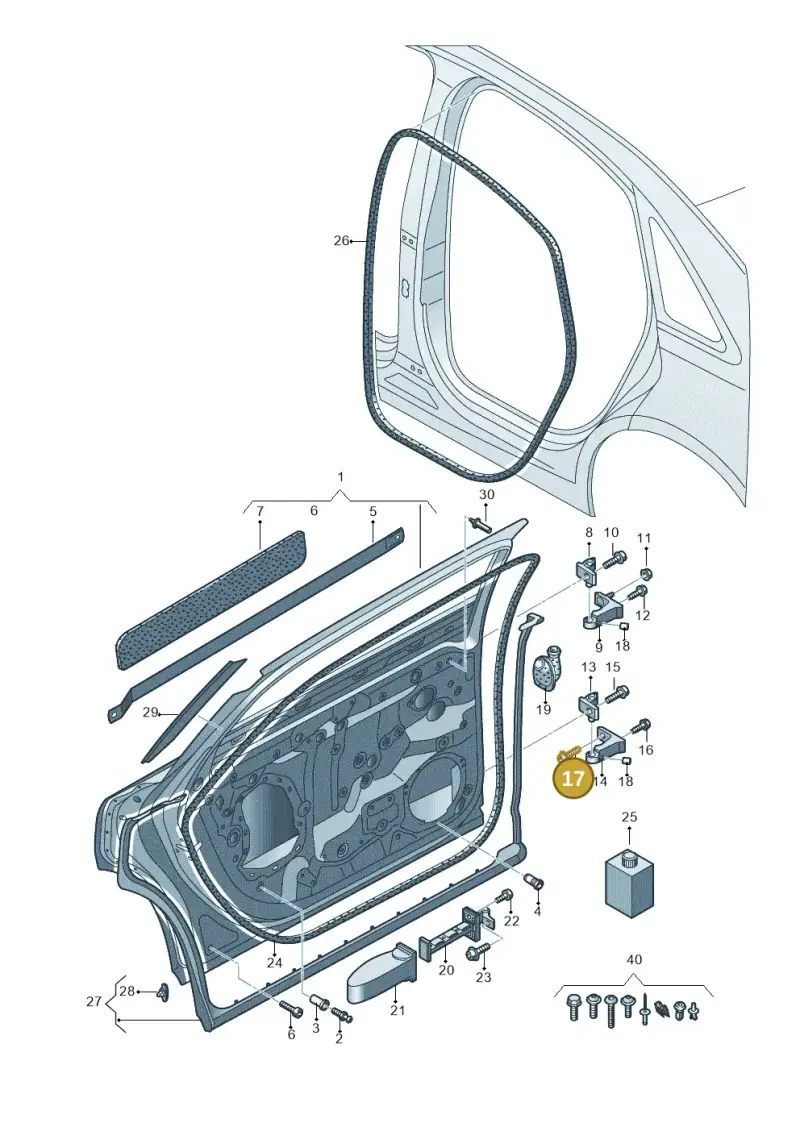 WHT000042A — Audi A8 (2017-2025) diagram 838833100, position 17