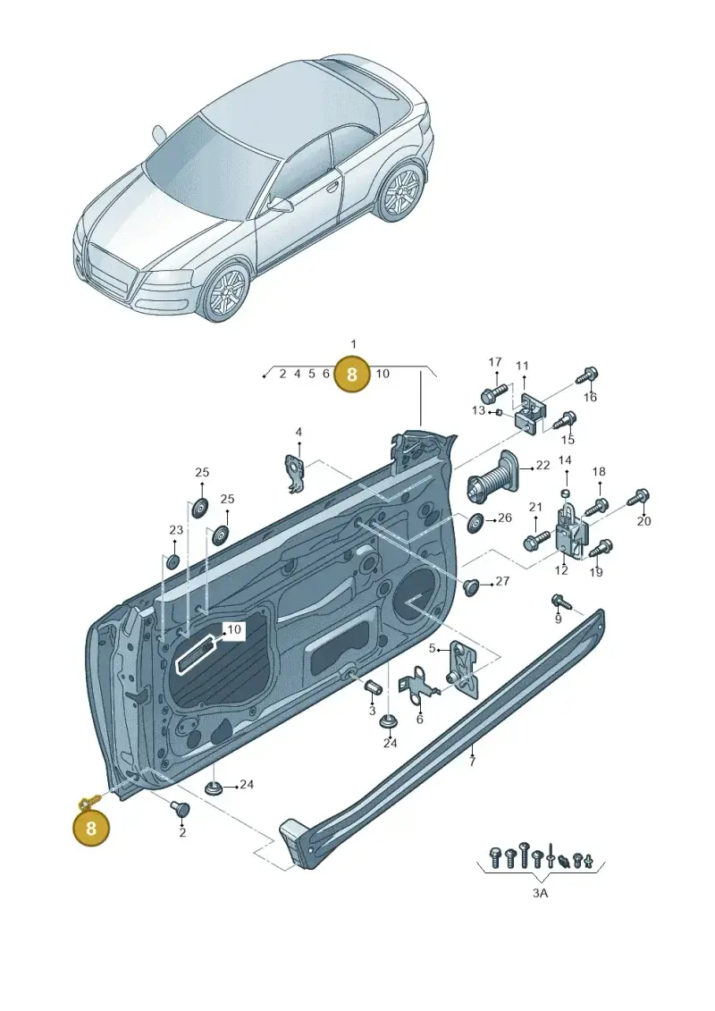 WHT000072A — Audi A3 Cab. 2.0 TDI (2007-2013) diagram 642831100, position 8+9