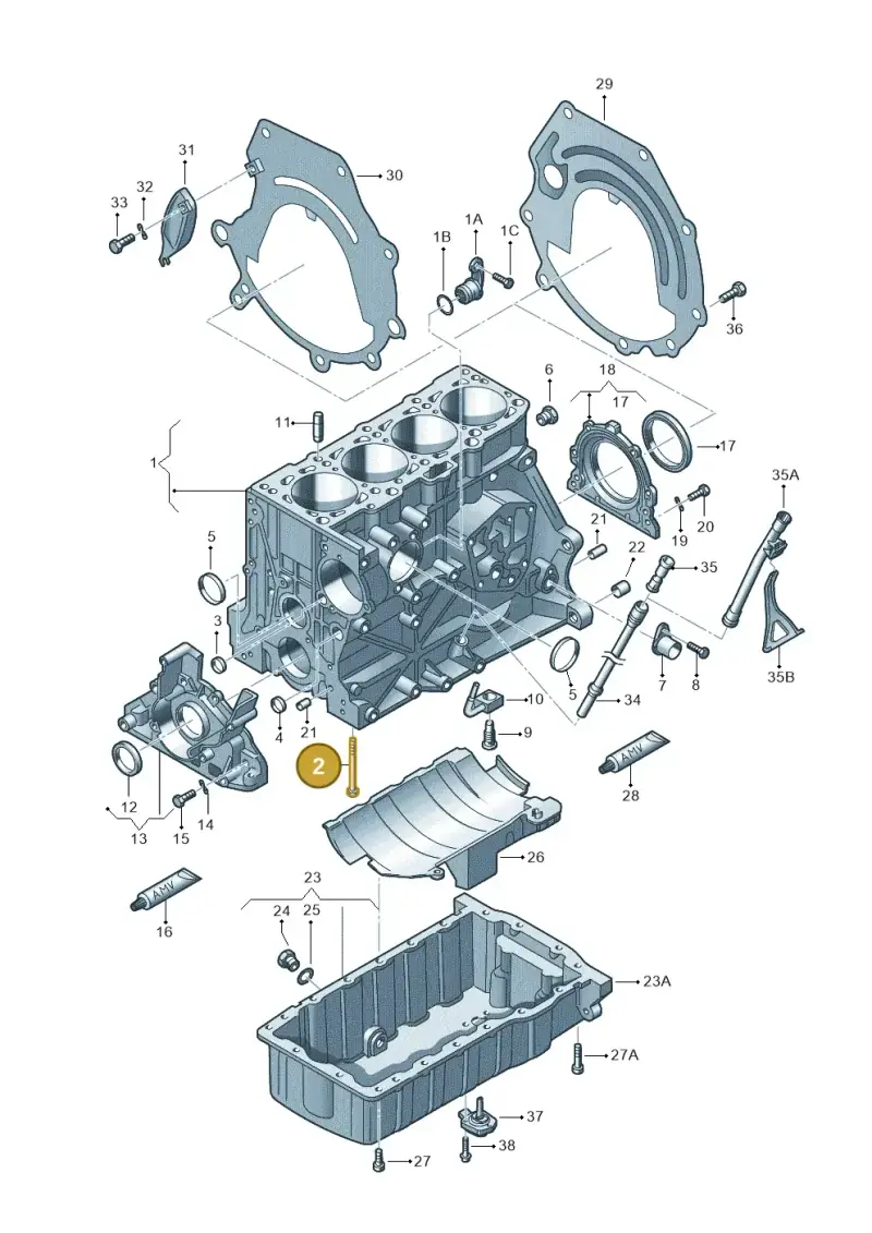 WHT000134 — Volkswagen Golf Plus (2011-2014) diagram 194103050, position 2