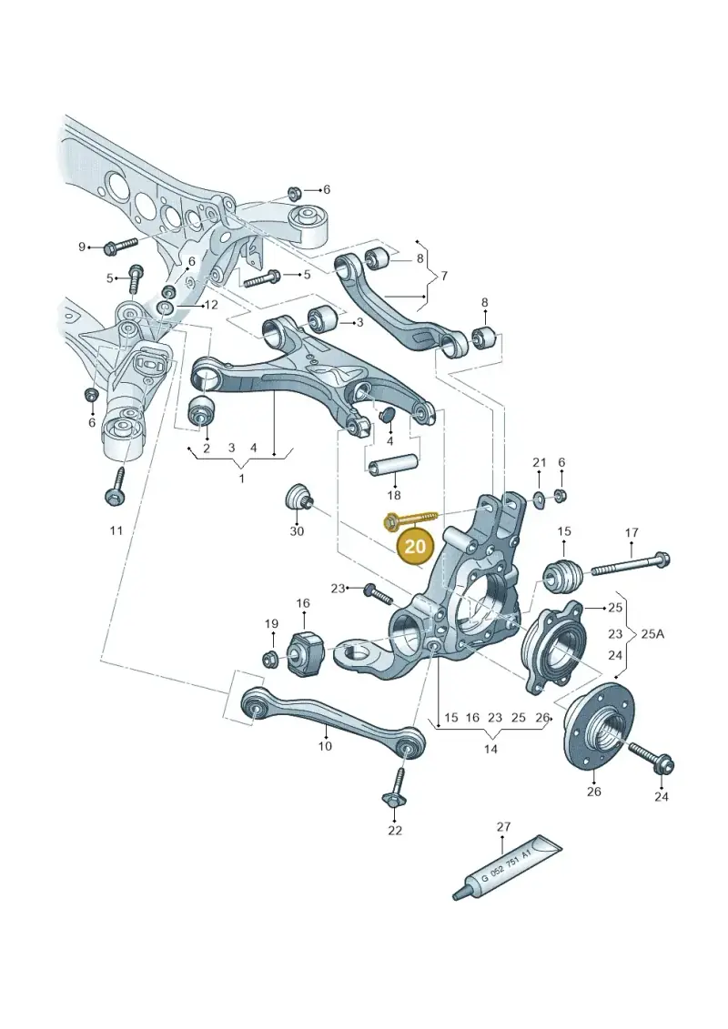 WHT000228A — Audi A7 Sportback (2014-2018) diagram 620505100, position 20