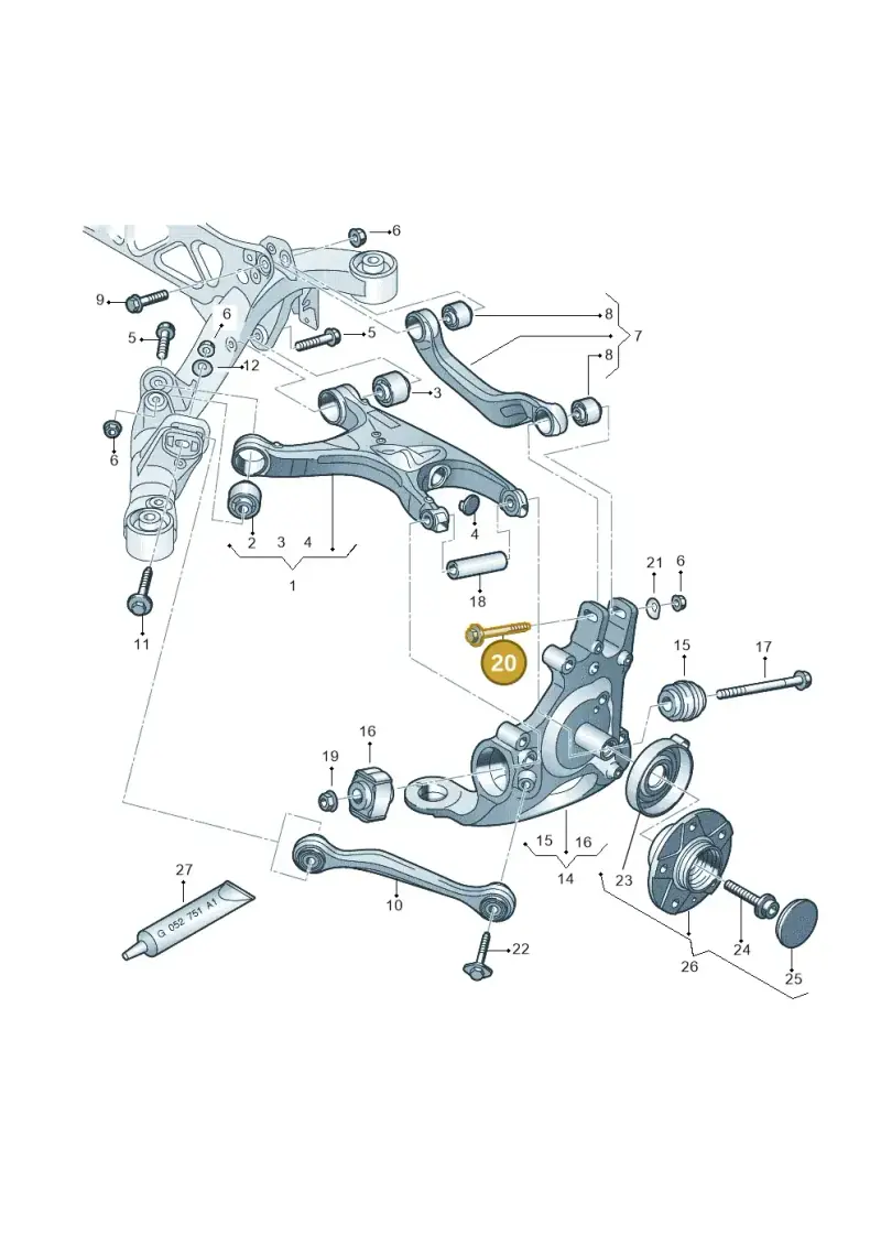 WHT000228A — Audi A7 Sportback (2014-2018) diagram 736505050, position 20