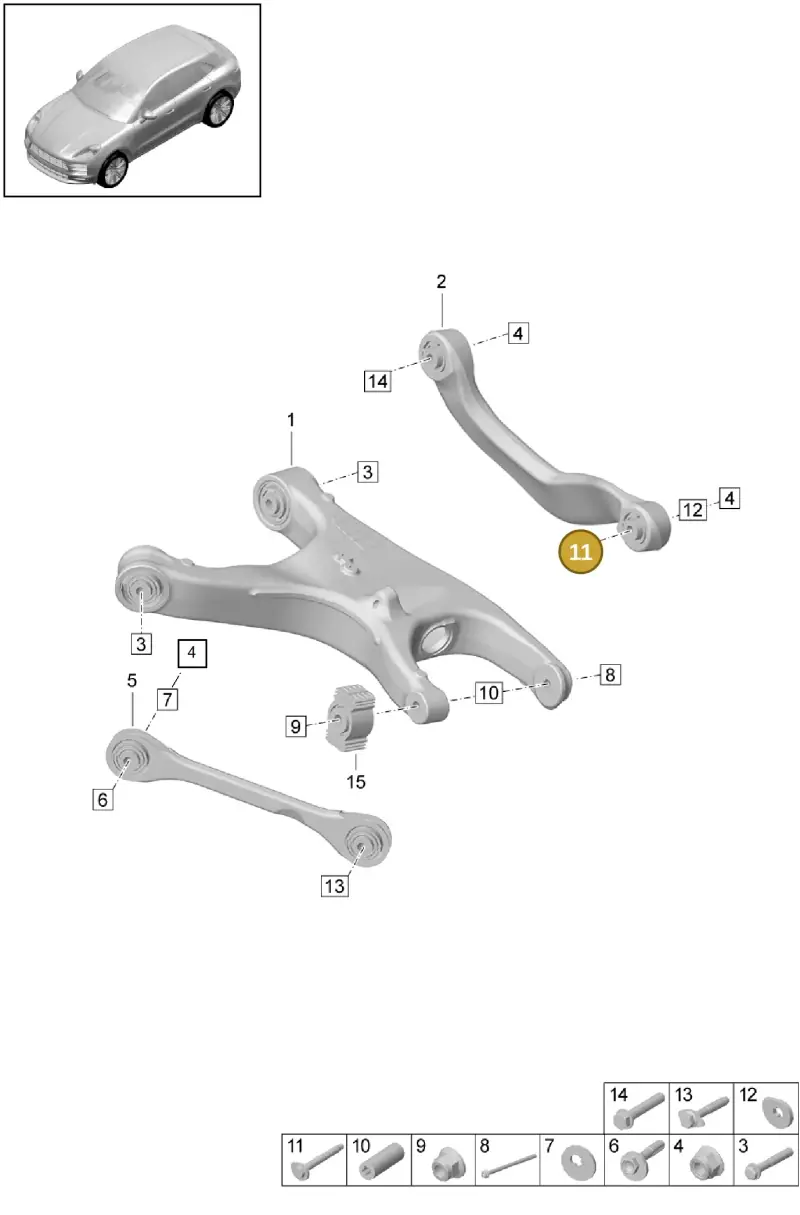 WHT000228A — Porsche Macan (2018-2022) diagram p52501010, position 11