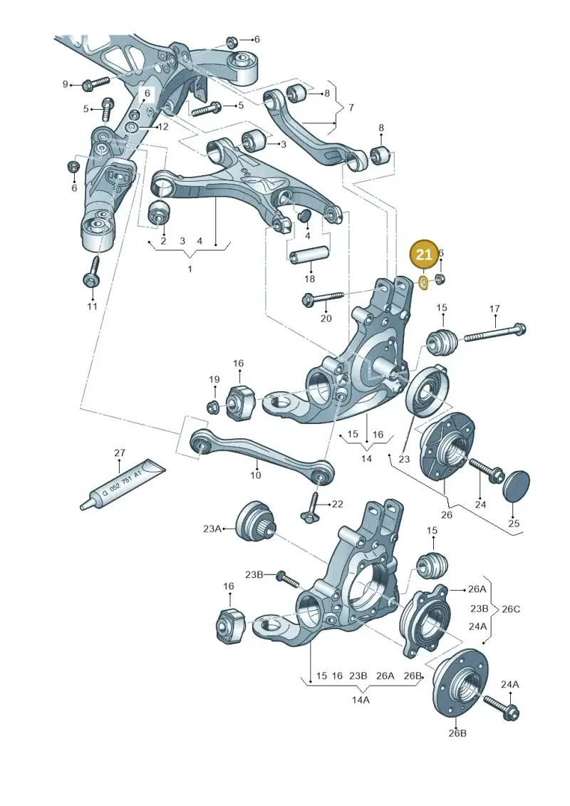 WHT000232A — Audi Q5 qu. 2.0 TDI (2012-2017) diagram 620505050, position 21