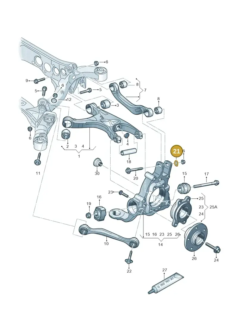 WHT000232A — Audi A7 Sportback (2014-2018) diagram 620505100, position 21