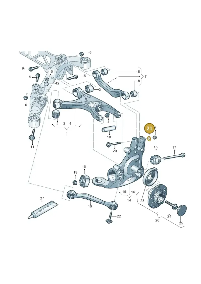 WHT000232A — Audi A7 Sportback (2014-2018) diagram 736505050, position 21