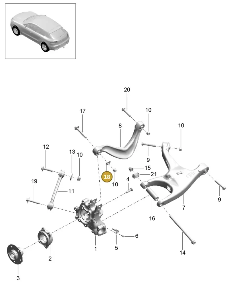 WHT000232A — Porsche Macan (2013-2018) diagram p44501000, position 18