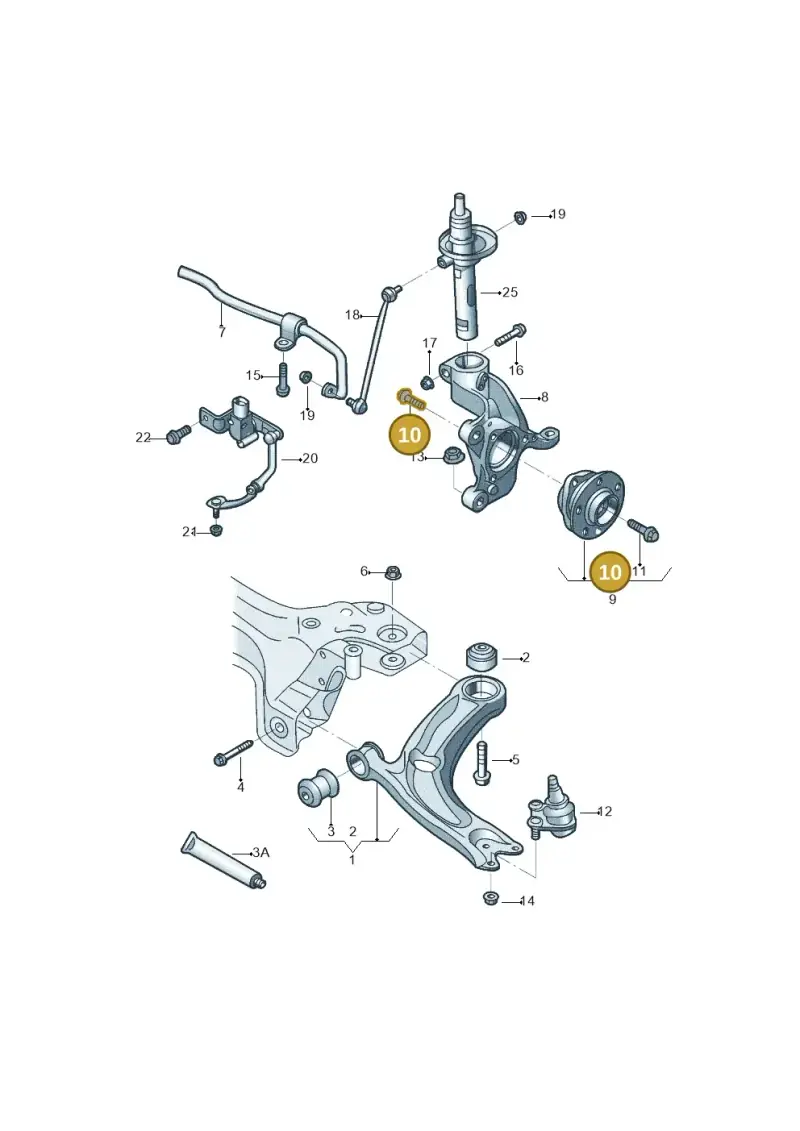 WHT000237A — Volkswagen Jetta (2014-2017) diagram 833407000, position 10