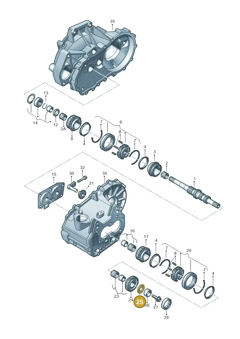 WHT000363 — Volkswagen Jetta (2013-2014) diagram 231311370, position 25