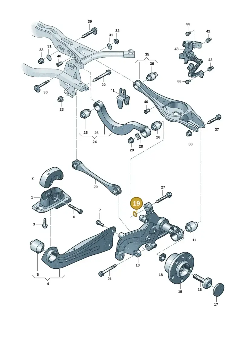 WHT000724 — Volkswagen T-Roc convertible 1.5 (2019-2024) diagram 2gk505050, position 19