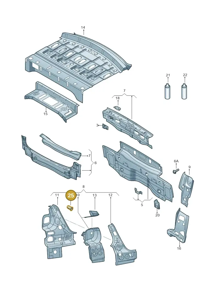 WHT000819 — Volkswagen Passat saloon (2010-2015) diagram 702813000, position 25