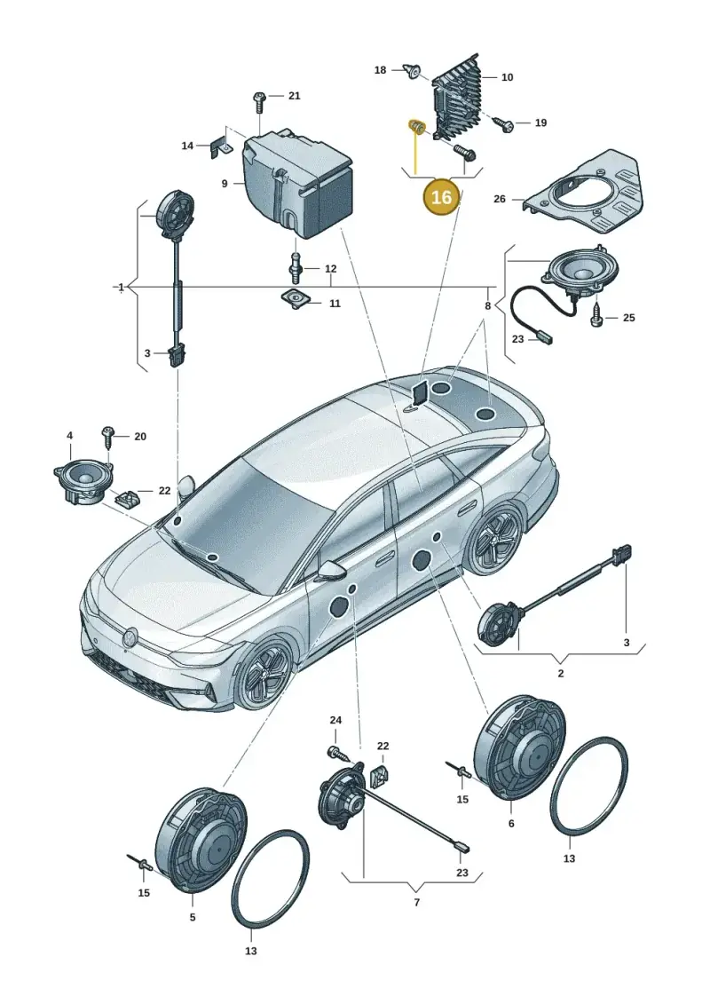WHT000868 — Volkswagen ID.7 Limousine Pro (2023-) diagram 14b035350, position 16