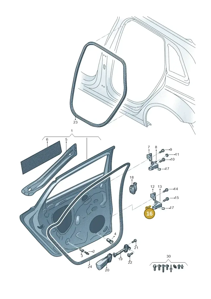 WHT001235 — Audi A3 Sportback (2019-2025) diagram 596833010, position 16