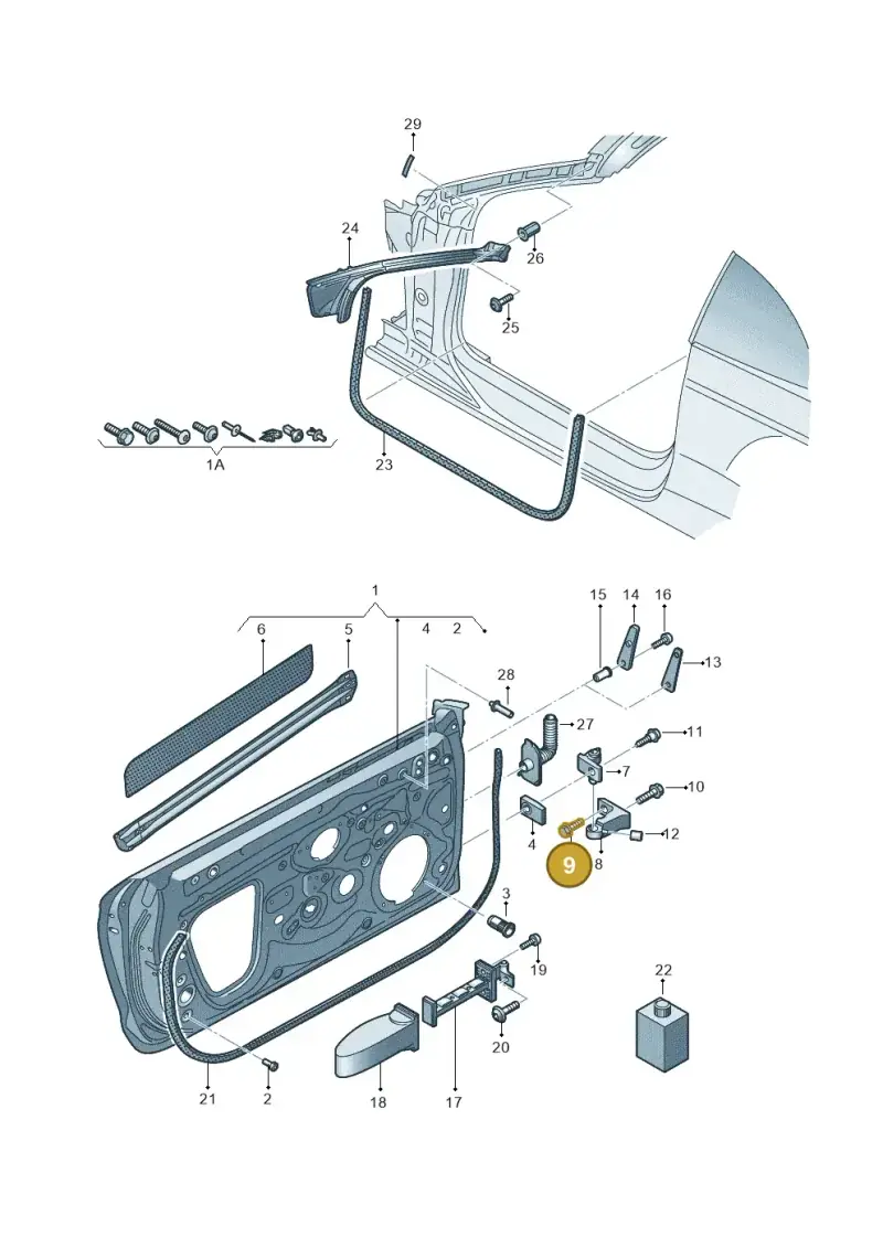 WHT001235 — Audi A3 Cabriolet (2016-2020) diagram 778831100, position 9