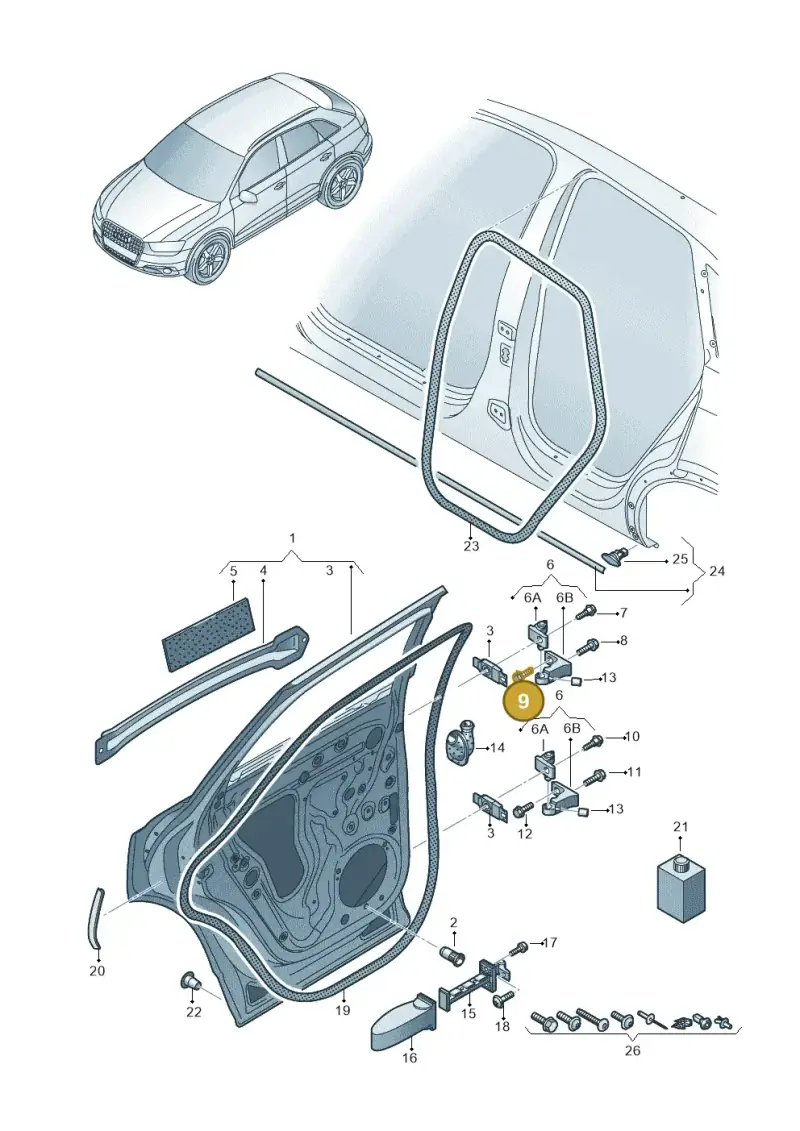 WHT001235 — Audi Q3 1.4 (2016-) diagram 855833100, position 9