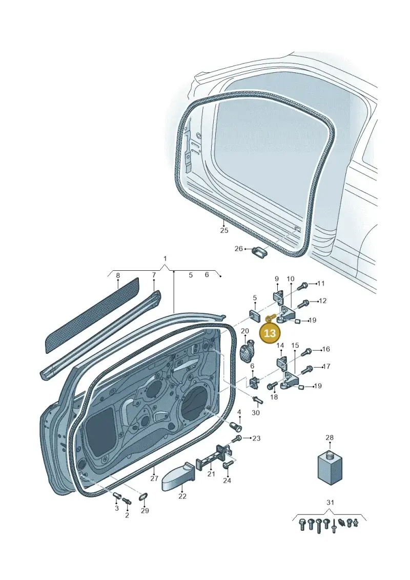 WHT001235 — Audi A3 Sportback (2016-2020) diagram 890831100, position 13