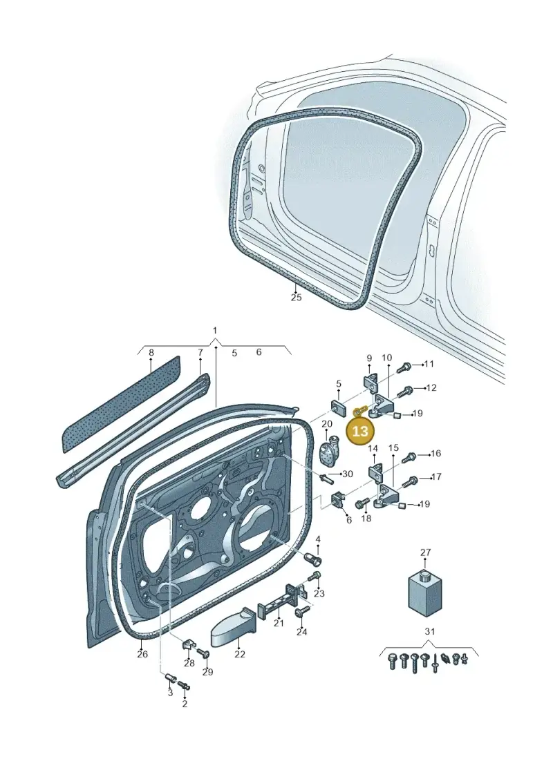 WHT001235 — Audi RS3 Limousine (2017-2020) diagram 890831150, position 13
