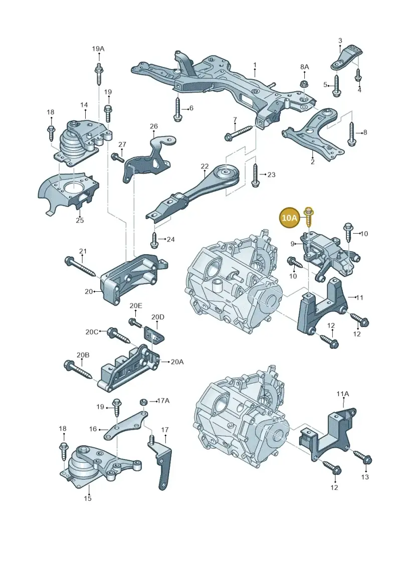 WHT001835 — Volkswagen Polo (2012-2014) diagram 747199250, position 10A