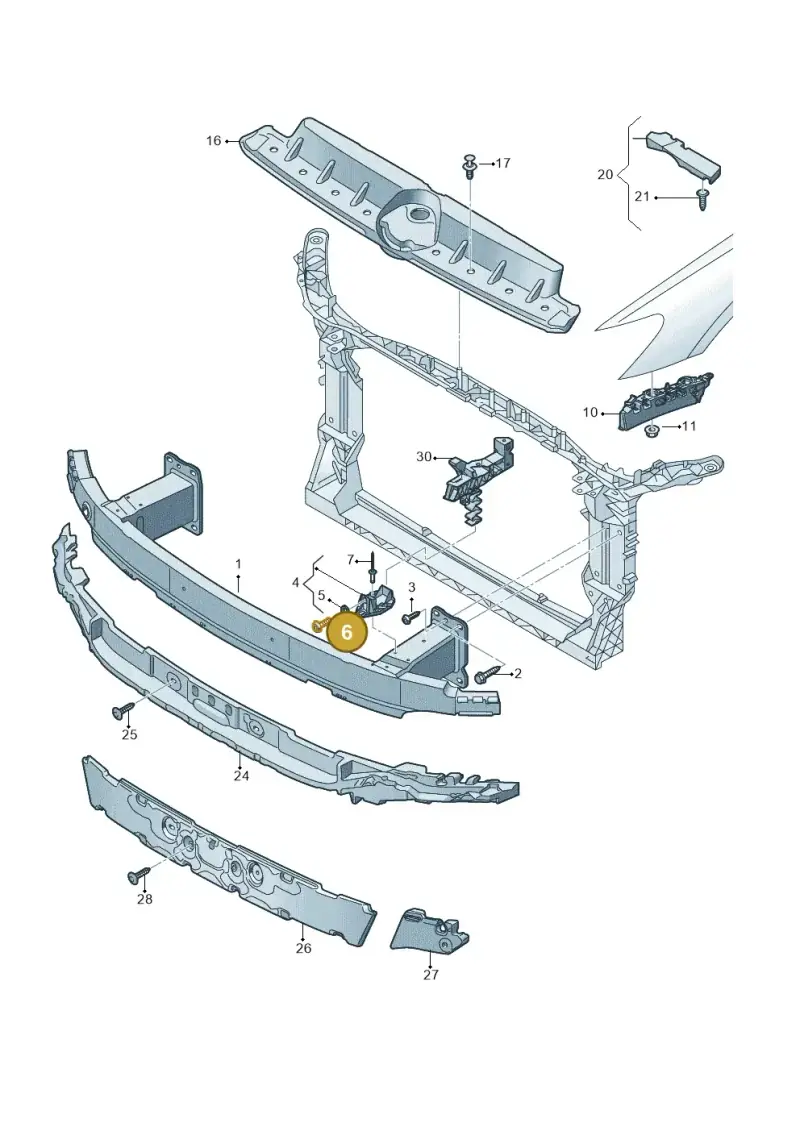 WHT001940A — Audi RS6 Avant (2019-2025) diagram 538807000, position 6