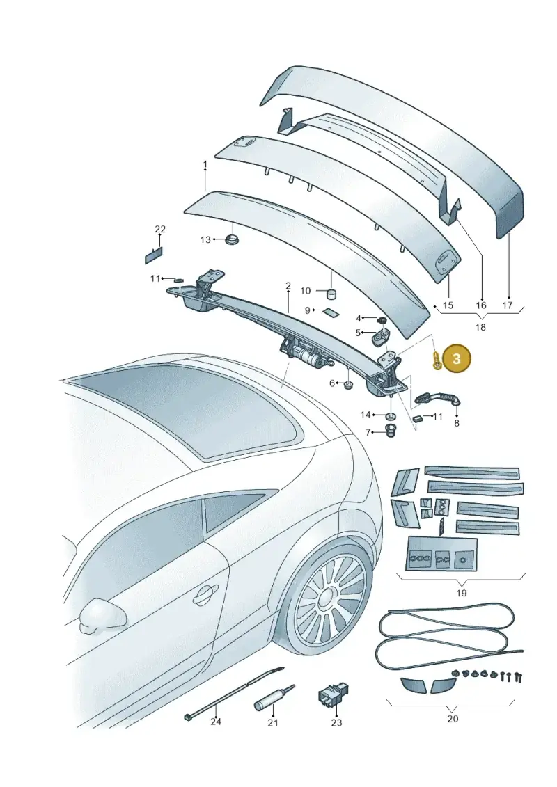 WHT001940A — Audi TTS Coupe 2.0 (2010-2014) diagram 609827500, position 3