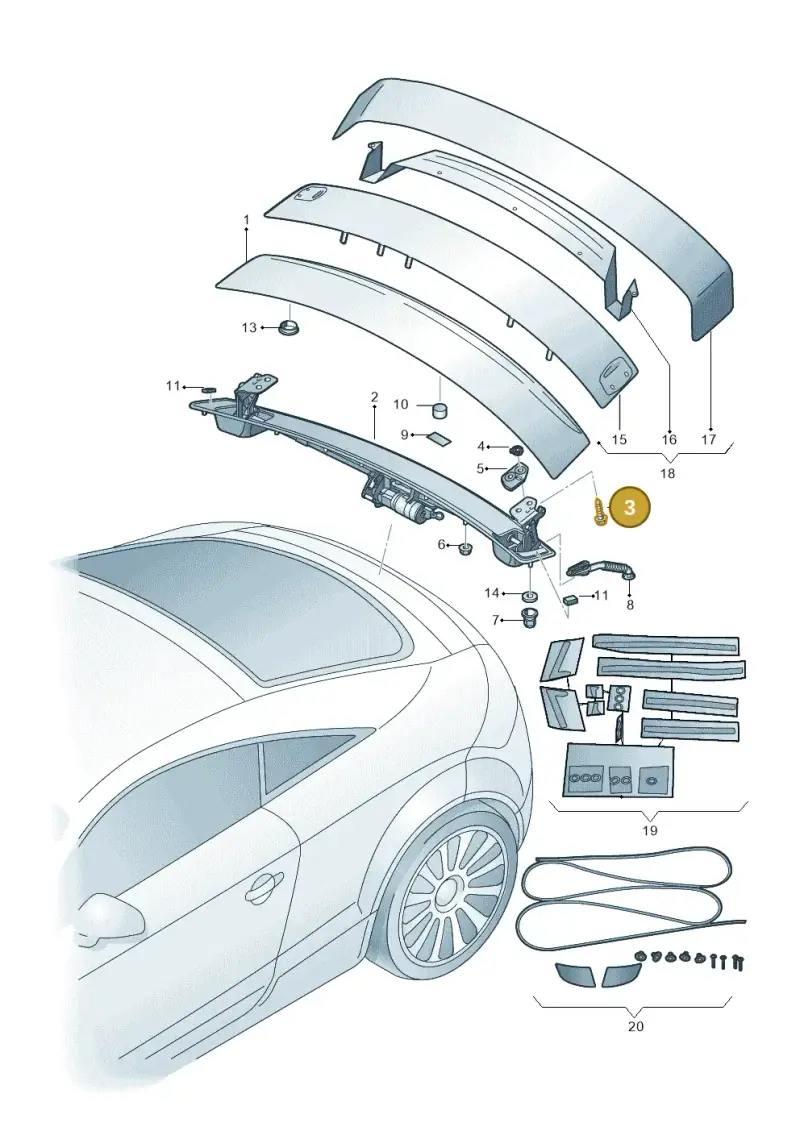 WHT001940A — Audi TTRS Plus Coupe (2009-2014) diagram 676827500, position 3