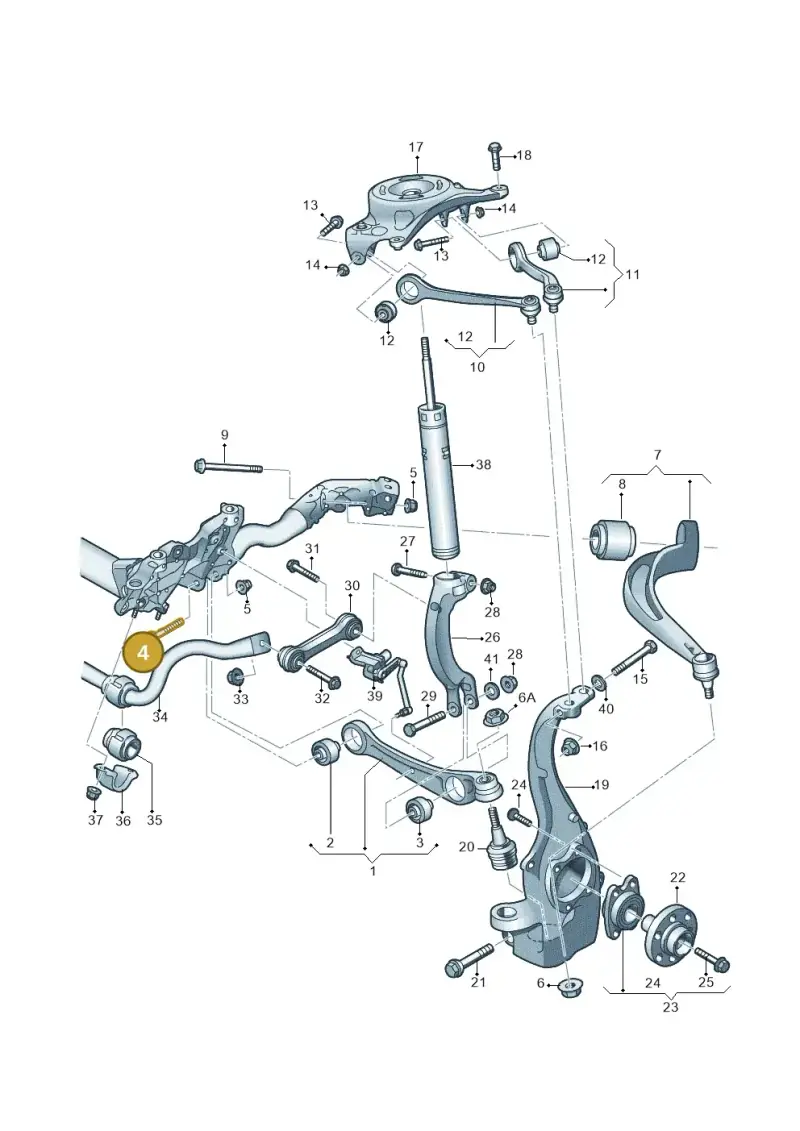 WHT001949 — Volkswagen Phideon (2016-2023) diagram 620407000, position 4