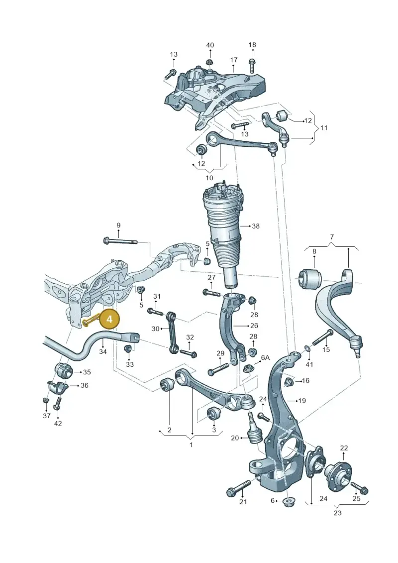 WHT001949 — Audi A8L qu. 3.0 TDI (2009-2014) diagram 696407010, position 4