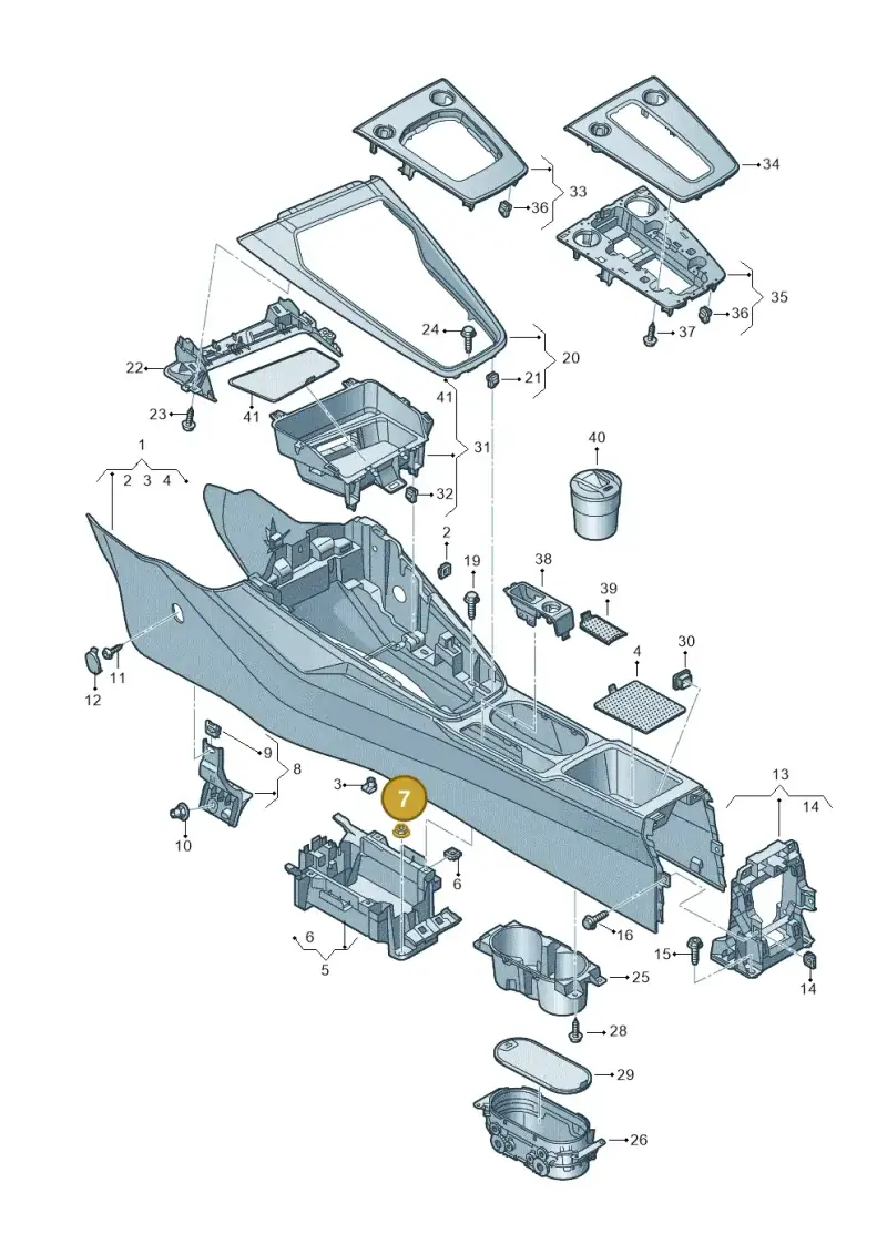 WHT002000 — Audi A3 Sportback (2019-2025) diagram 596863500, position 7