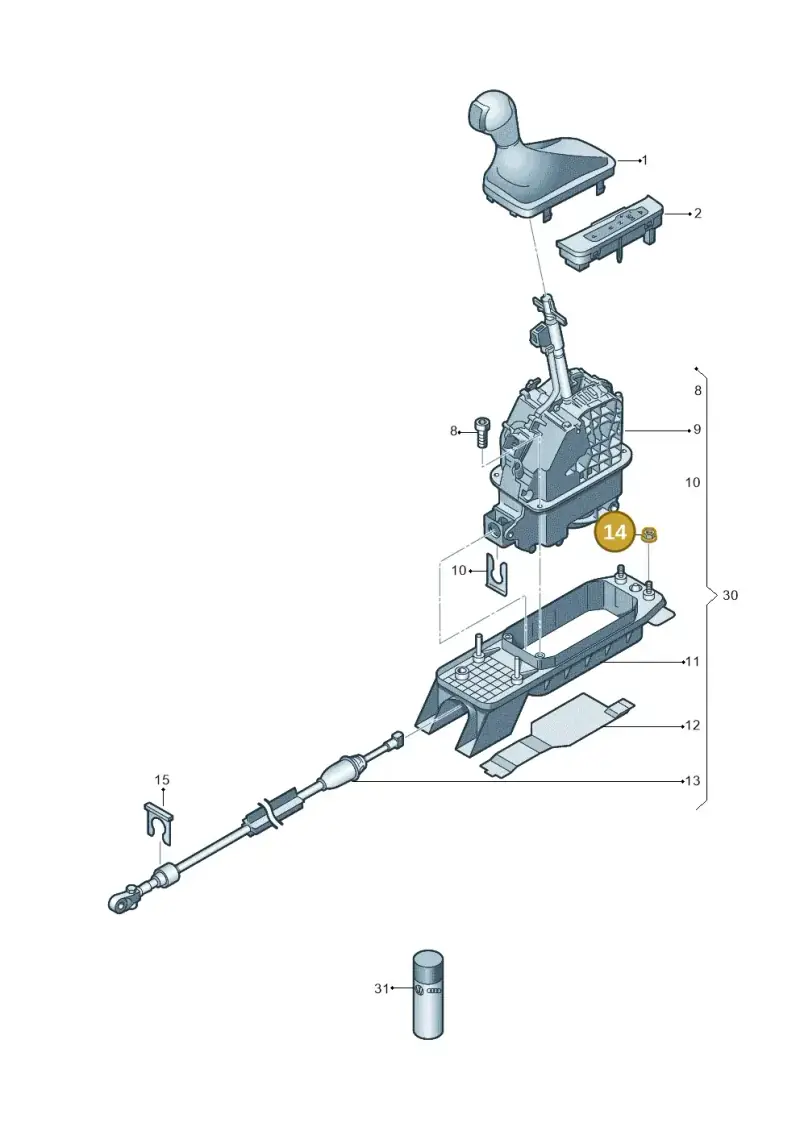 WHT002000 — Audi RS3 Limousine (2017-2020) diagram 858713100, position 14