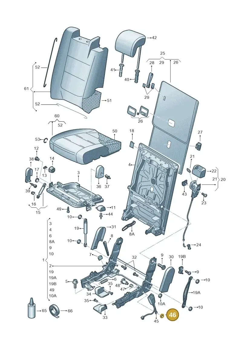 WHT002005 — Volkswagen Sharan BlueMotion (2015-2022) diagram 689885200, position 46