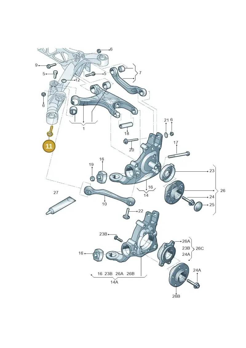 WHT002053 — Volkswagen Phideon (2016-2023) diagram 251505200, position 11