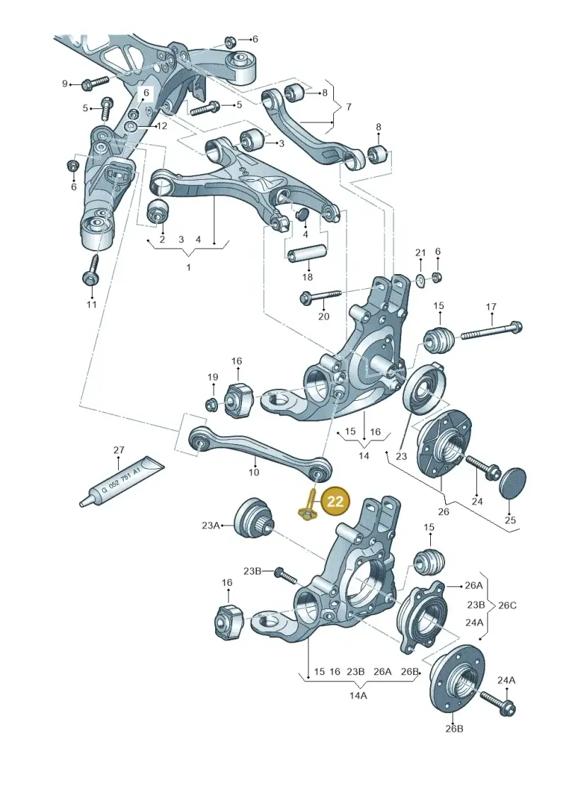 WHT002059 — Audi Q5 qu. 2.0 TDI (2012-2017) diagram 620505050, position 22