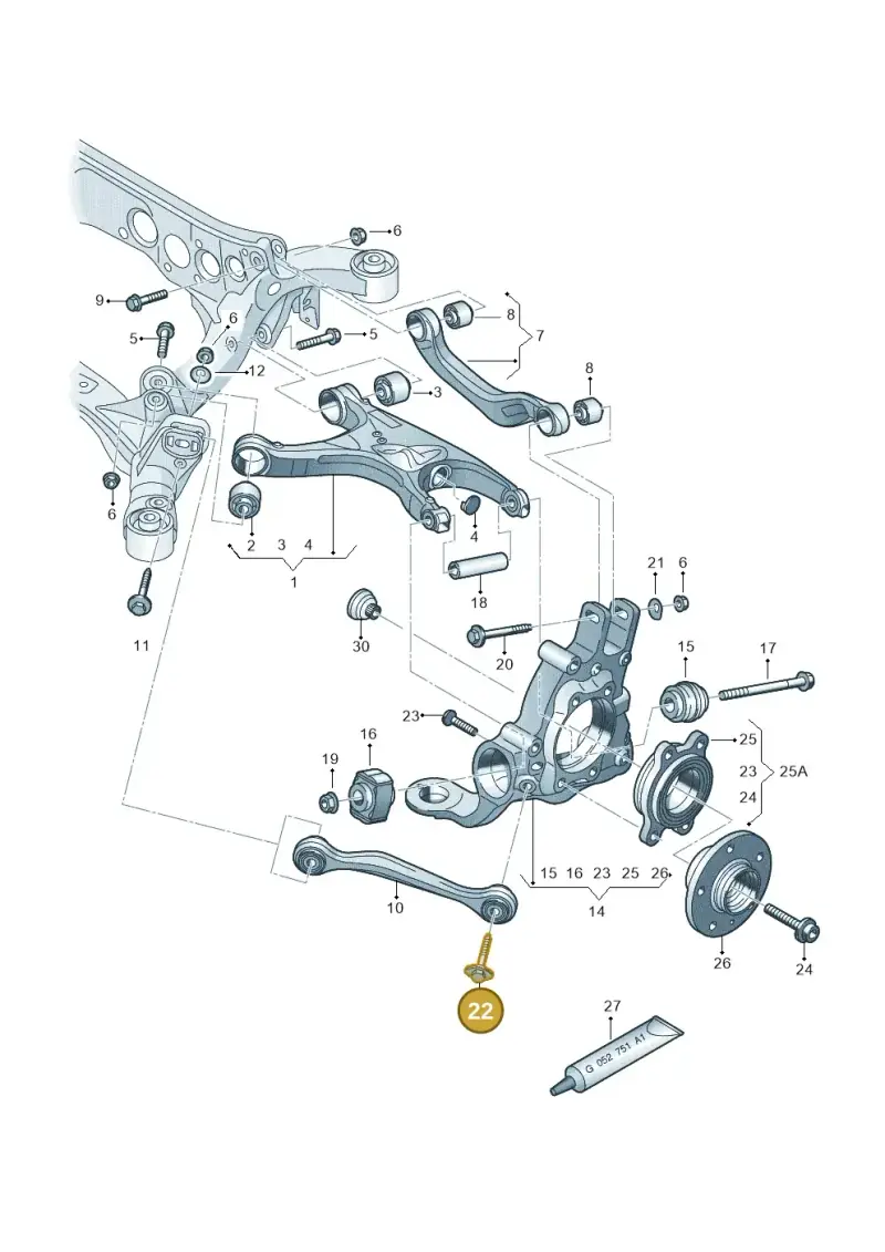 WHT002059 — Audi A7 Sportback (2014-2018) diagram 620505100, position 22