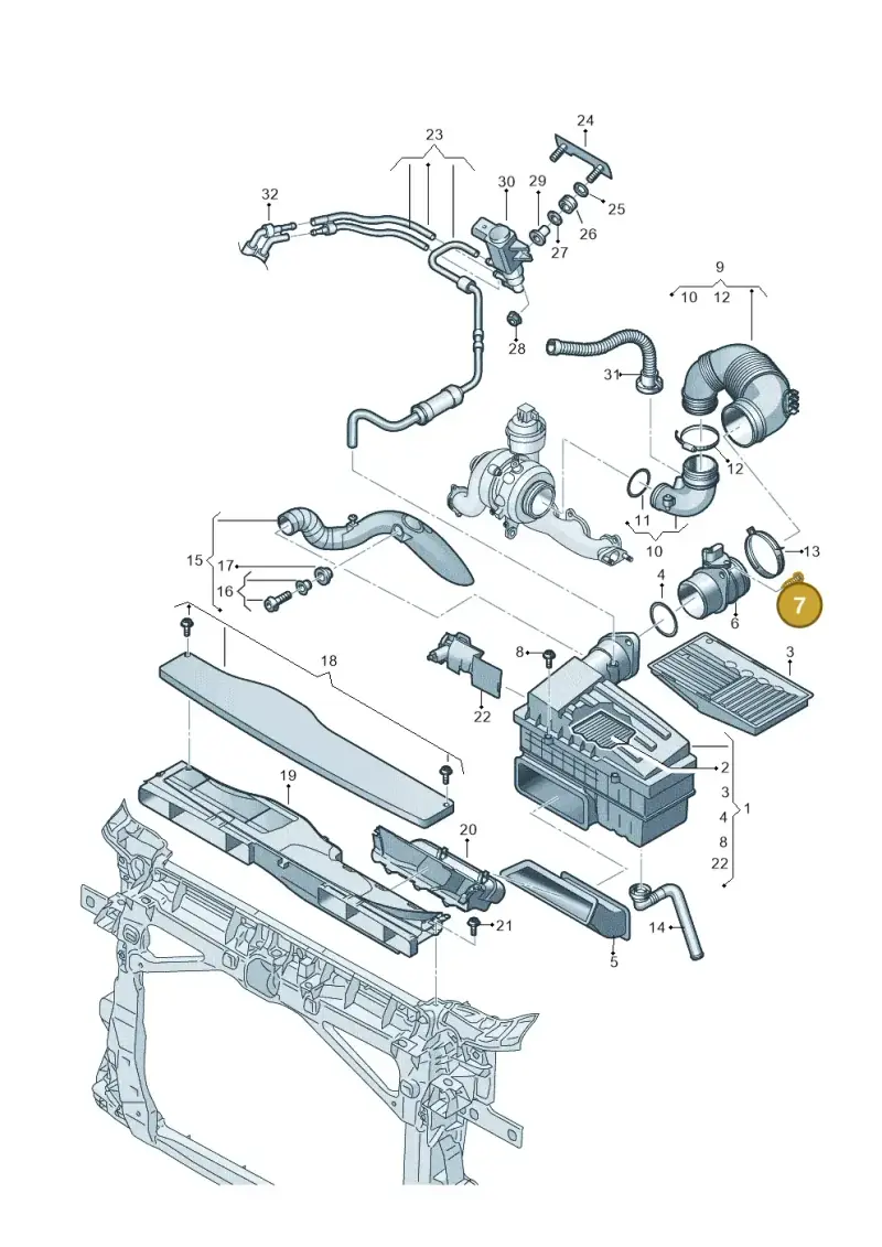 WHT002087 — Volkswagen Golf 2.0 BlueMotion (2019-2024) diagram 2ka129302, position 7