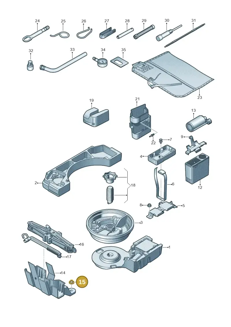 WHT002098 — Audi A3 Sportback (2016-2020) diagram 745011100, position 15
