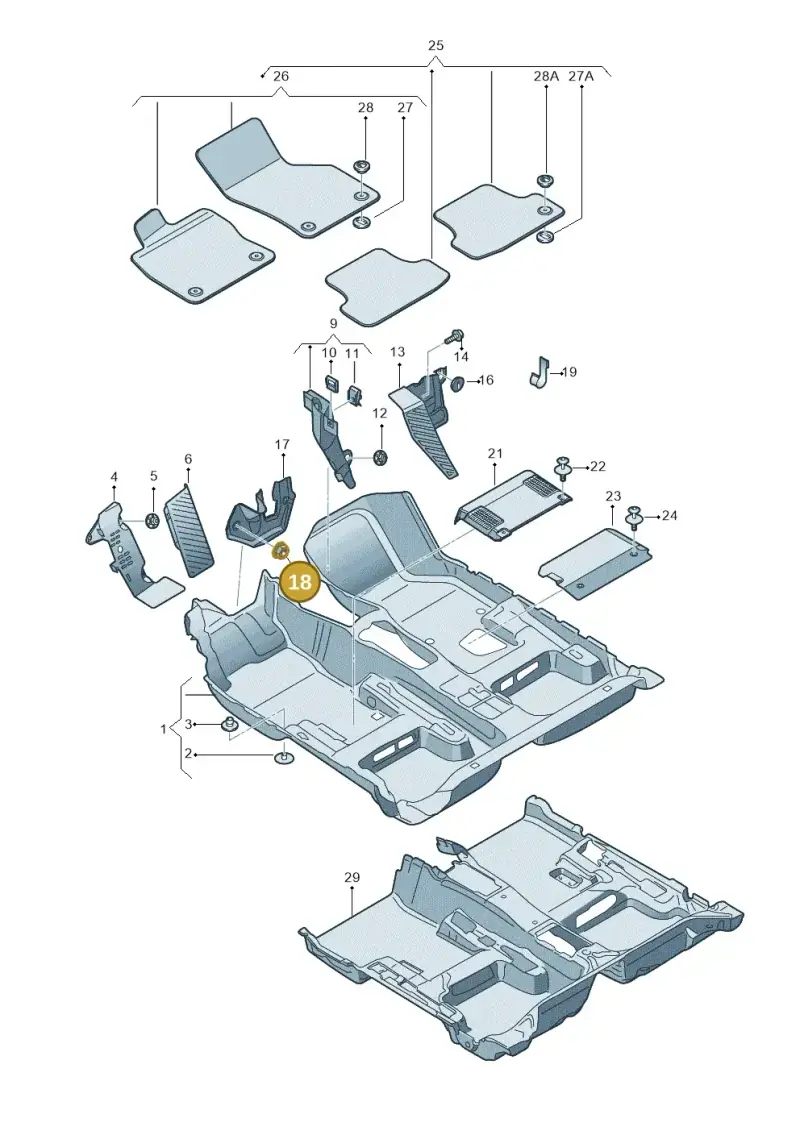 WHT002098 — Audi RS3 Limousine (2017-2020) diagram 778863000, position 18