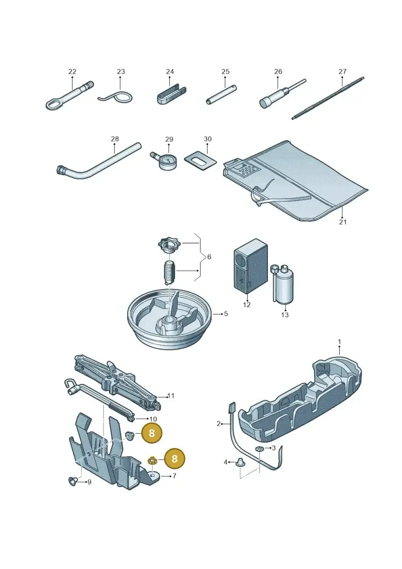 WHT002098 — Audi A3 Cabriolet (2016-2020) diagram 891011100, position 8