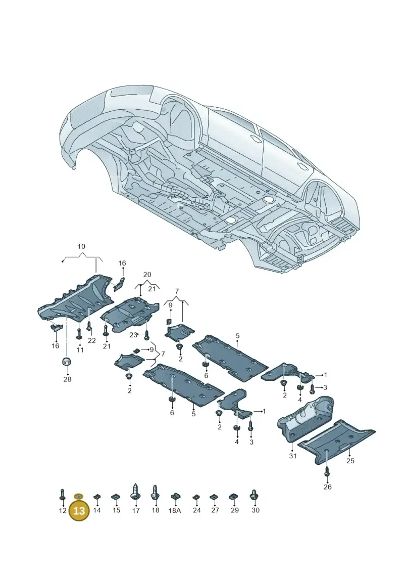 WHT002227 — Audi A8 (2013-2018) diagram 696825100, position 13