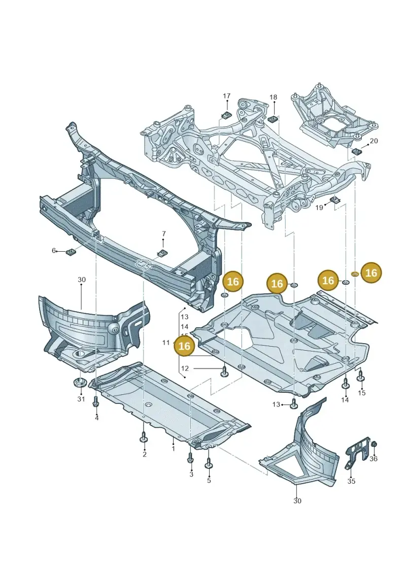 WHT002227 — Audi A7 Sportback (2014-2018) diagram 788863250, position 16