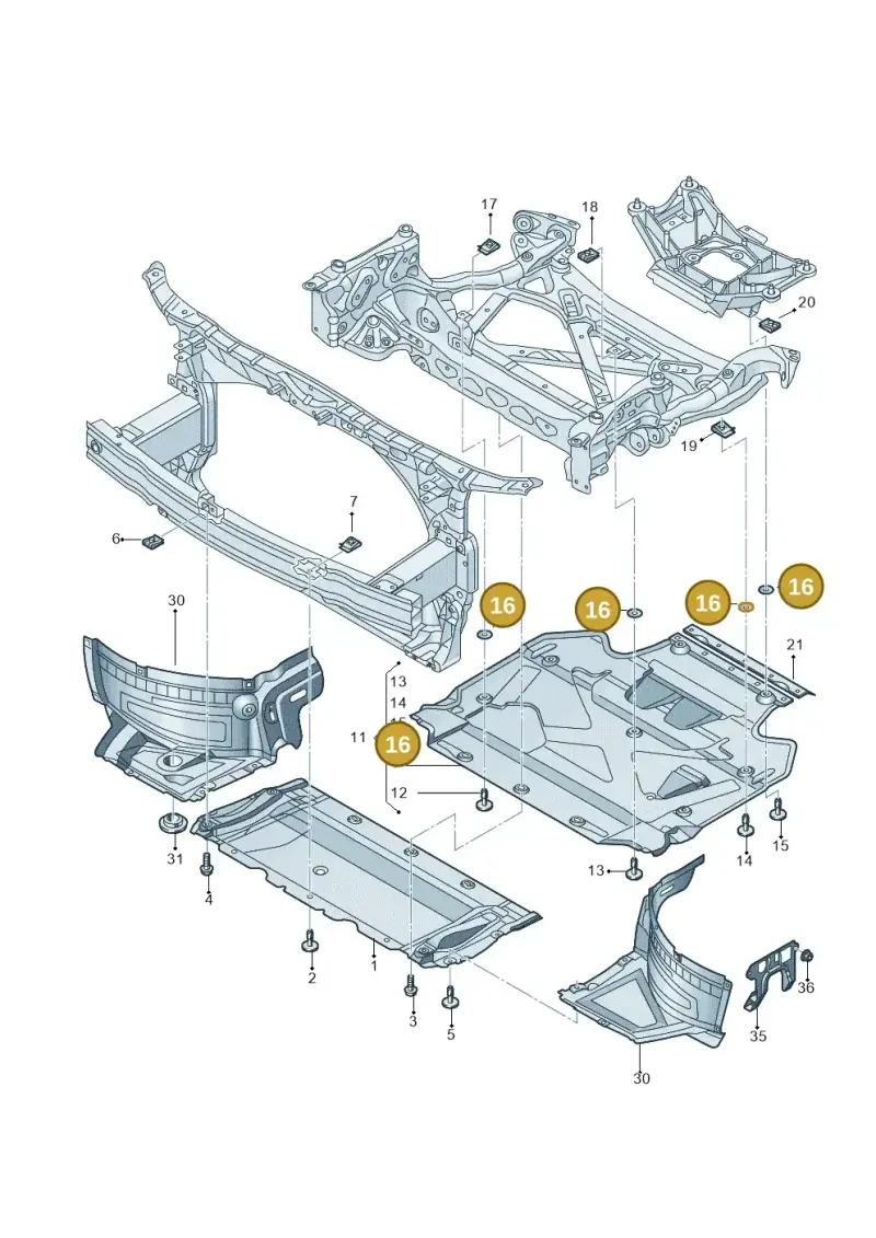 WHT002227 — Audi A6 (2014-2018) diagram 798863250, position 16