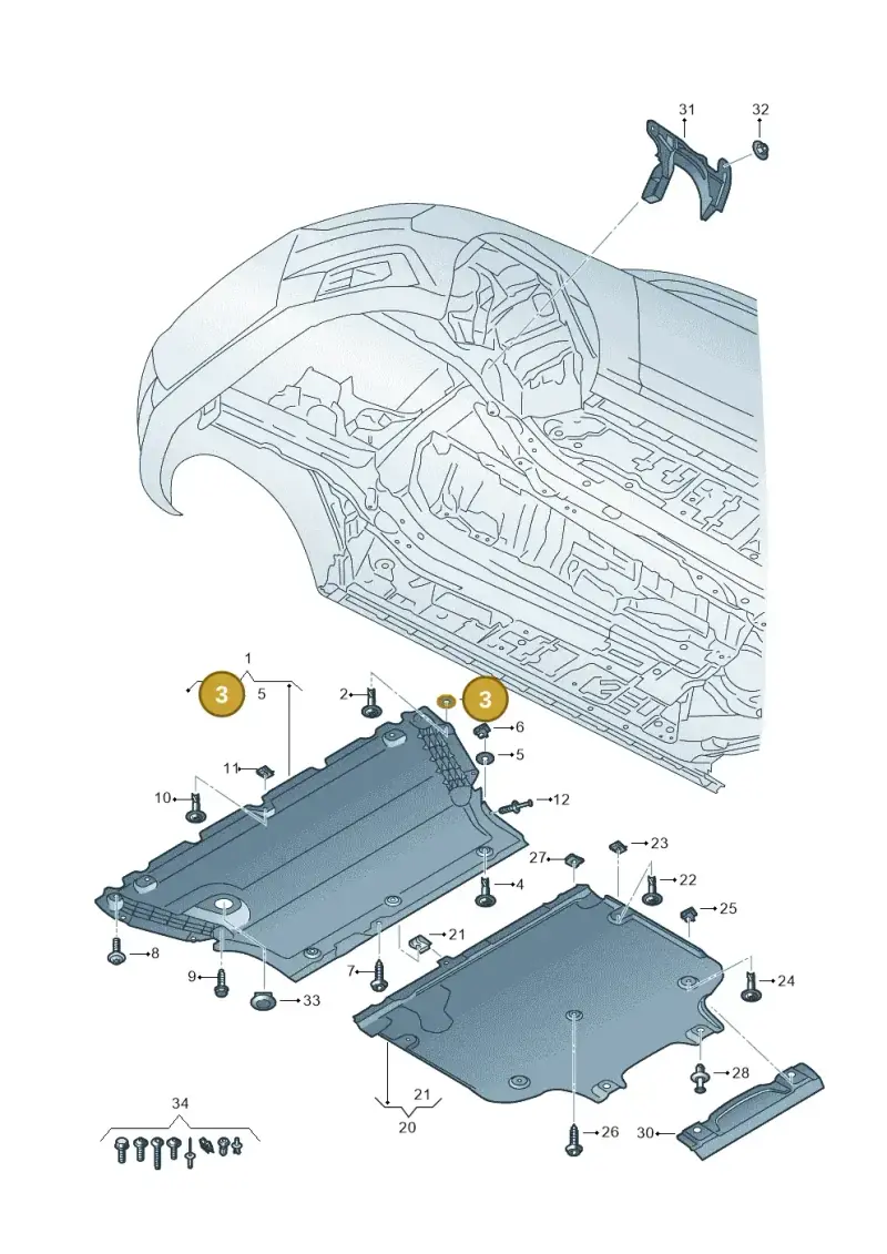 WHT002227 — Audi RS4 Avant (2017-2025) diagram 849863250, position 3+5
