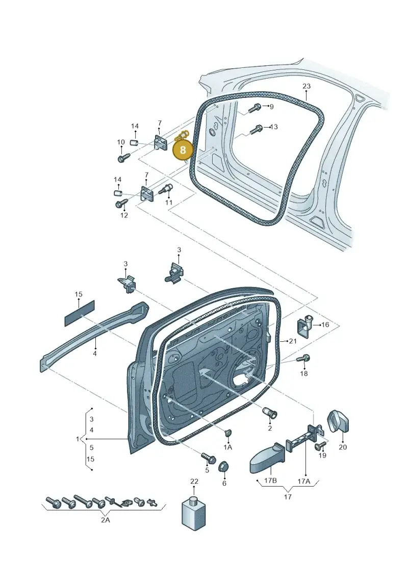WHT002246 — Audi RS4 Av. qu. 4.2 (2012-2015) diagram 750831100, position 8+11