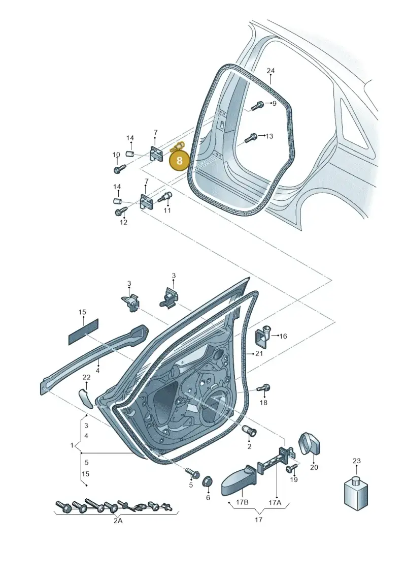 WHT002246 — Audi RS4 Av. qu. 4.2 (2012-2015) diagram 750833100, position 8+11